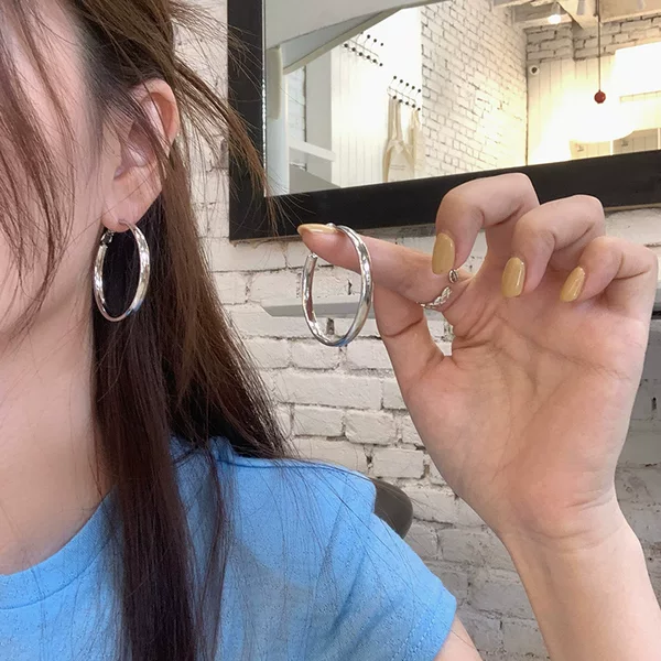 Liu Yifei's Same Style Geometric Metal Earrings, High-End Niche Design Earrings for Women, Simple and Versatile Ear Jewelry Wholesale