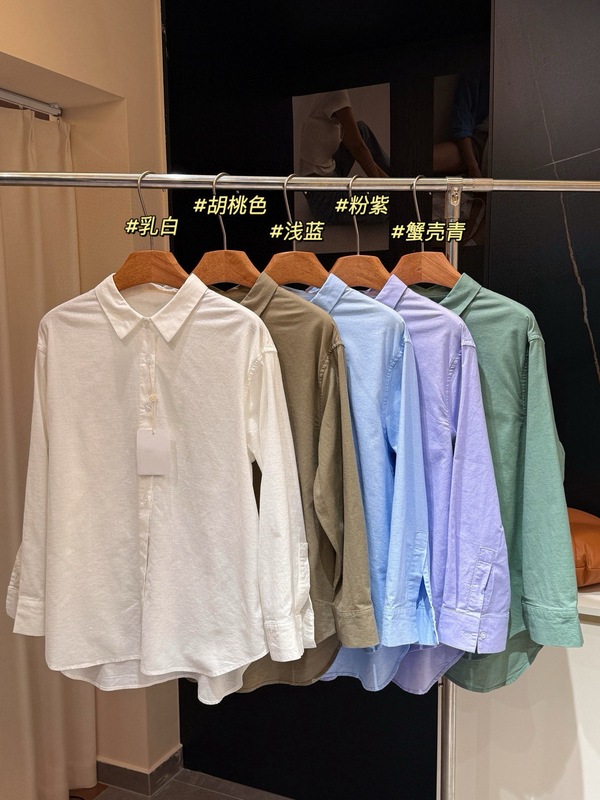073002 夏季新款女士亚麻简约透气显白开衫宽松版休闲长袖衬衫|undefined