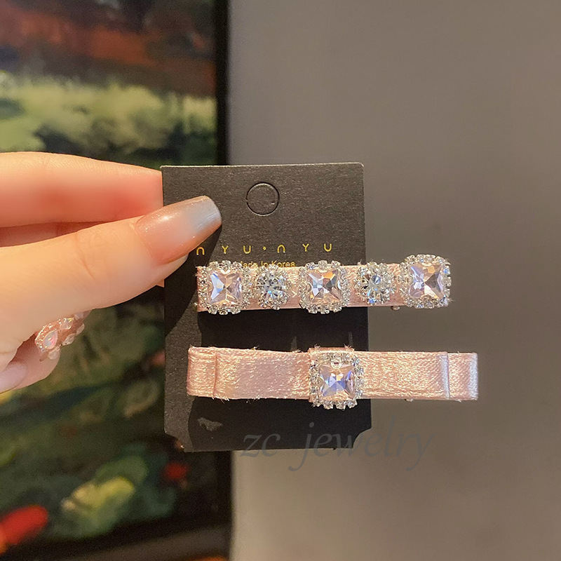 甜美小众设计女团缎面丝光皓石蝴蝶结发夹刘海侧边夹碎发夹头饰女|undefined