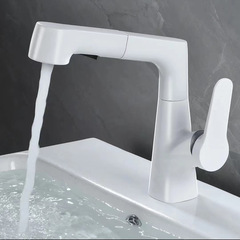 5ZV7 Wholesale Faucet Sink Pull-out White Copper Cold and Hot Basin Countertop Extension Face Washing Thermostatic Bath 
