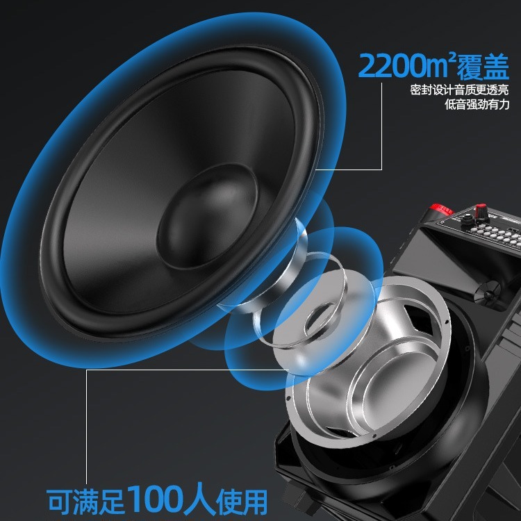 国愛N1スクエアダンス用Bluetoothスピーカー、屋外用ローラースピーカー、屋台販売用、ワイヤレスマイク付きスクエアダンス用スピーカー|undefined