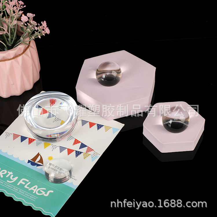 透明半圆球 亚克力实心半圆球展示装饰水晶有机玻璃球水晶镇纸摆