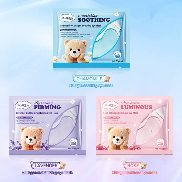 Full English BIOAOUA Chamomile/Rose/Lavender Collagen Moisturizing Eye Mask Moisturizing Bear Series Cross-Border