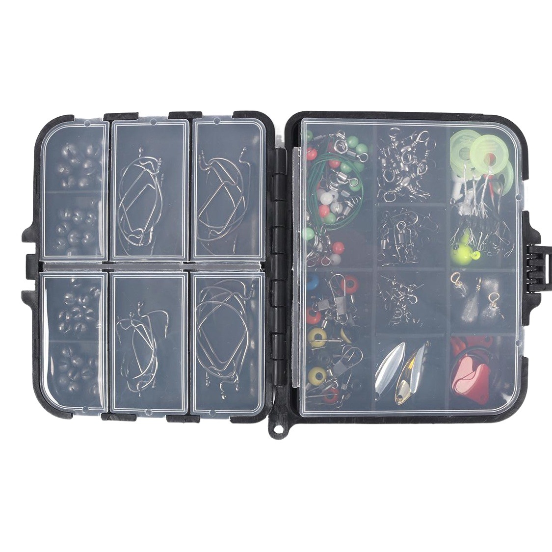 Anmuka 188 pieces fishing accessories suit Luya sea fishing rock fishing set box swivel crank hook Luya pliers