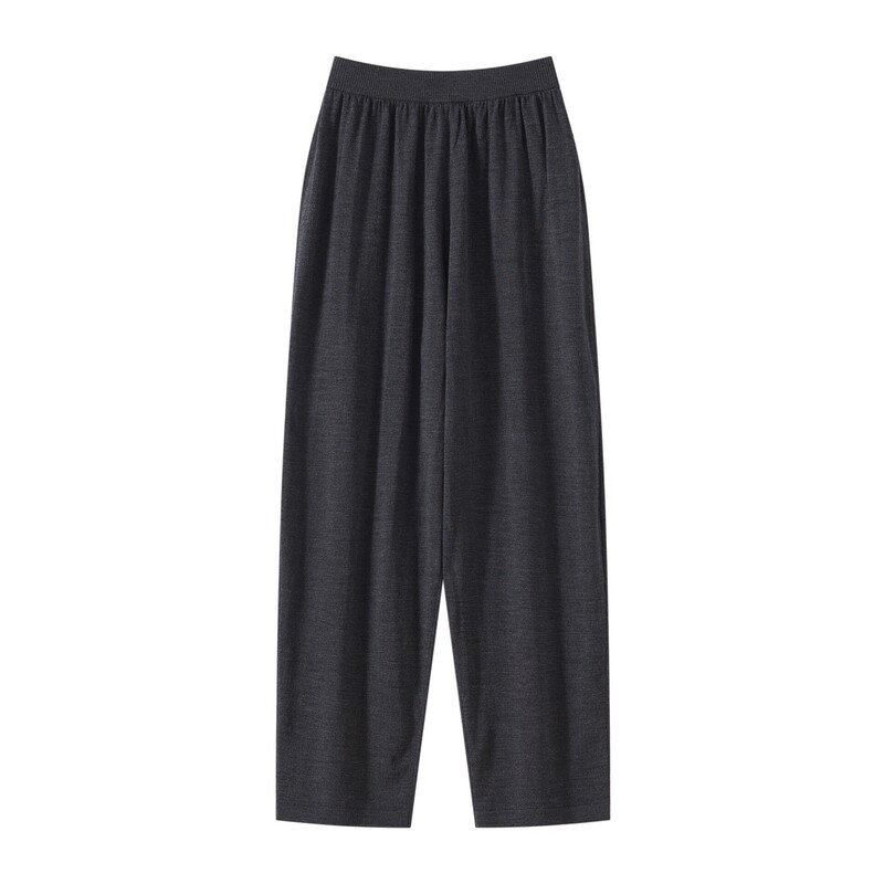 German Yangtze Yarn Fine-Spun Merino Wool 16-Gauge 48-Count Cropped Jogger Pants Solid Color Comfortable Slim-Fit Pants for Women