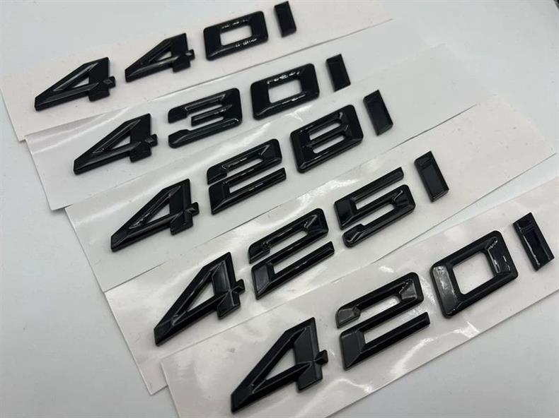 Suitable for the new BMW 420i, 425i, 428i, 430i, and 440i models; includes bright black emblems, lettering, and rear emblems