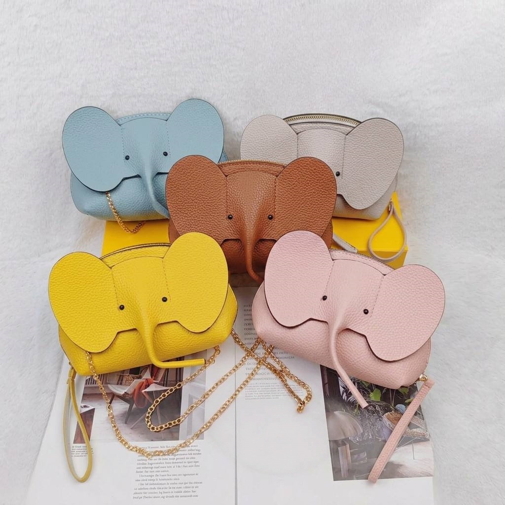 New Hot Selling PU Crossbody Women's Bag Creative Fashion Shoulder Elephant Bag All-match Cute Elephant Coin Purse Red Bag
