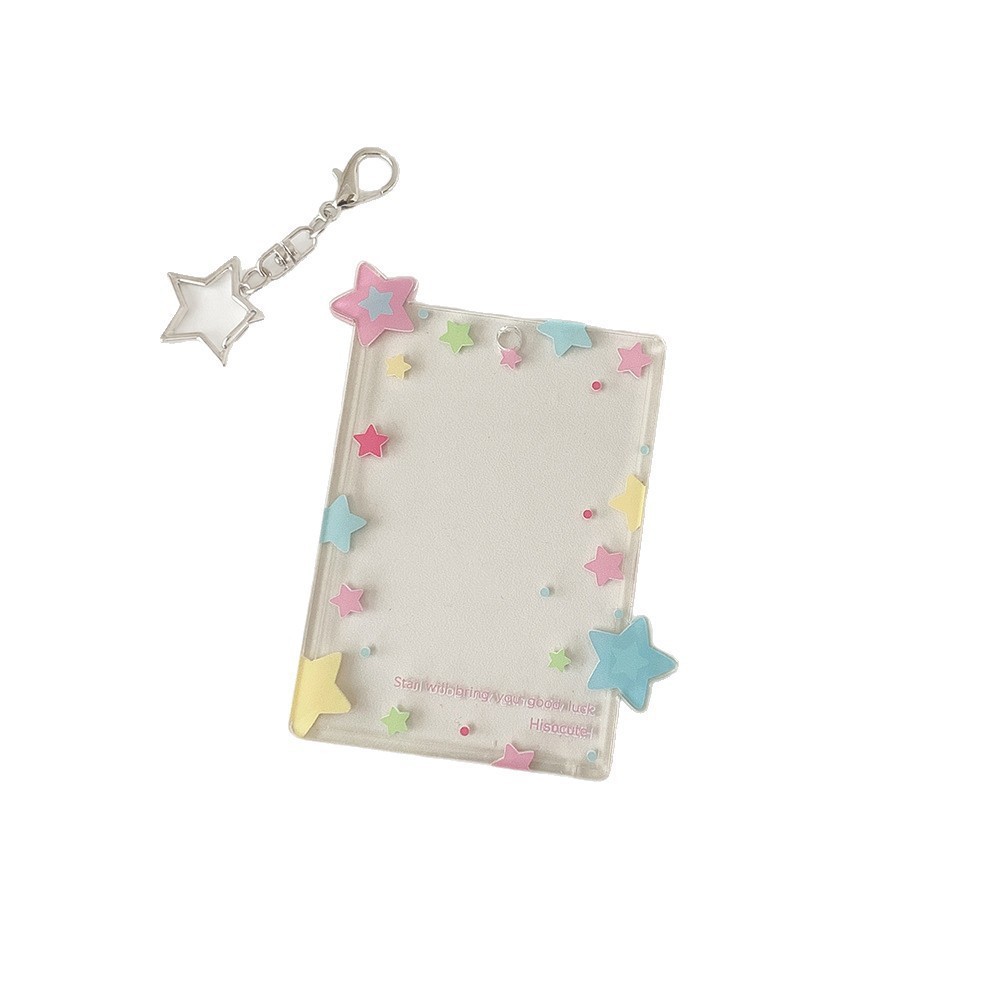 Hisocute tarjeta de estrella de color de tres pulgadas colgantes de pantalla de colgantes de tarjeta pequeña bolsa colgante