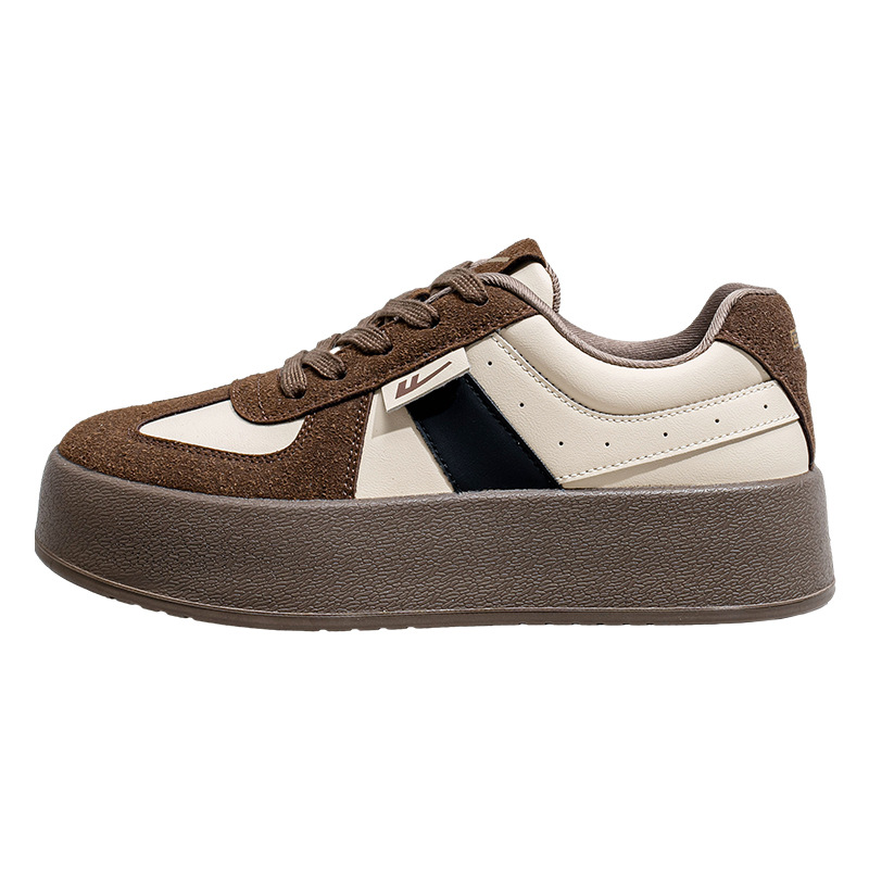 Zapatos de entrenamiento morales estilo guerrero, zapatos Melard de suela gruesa para mujer, zapatos casuales con bloques de color, zapatos individuales retro versátiles al por mayor.
