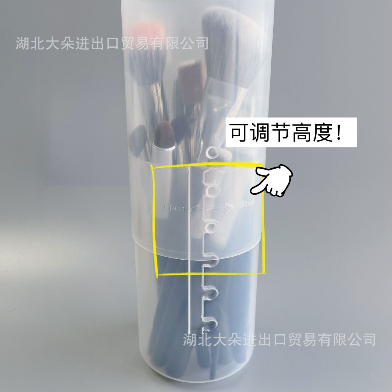 Transparente simple moderno ins estilo retráctil almacenamiento cubo maquillaje cepillo titular de la pluma portátil a prueba polvo con tapa