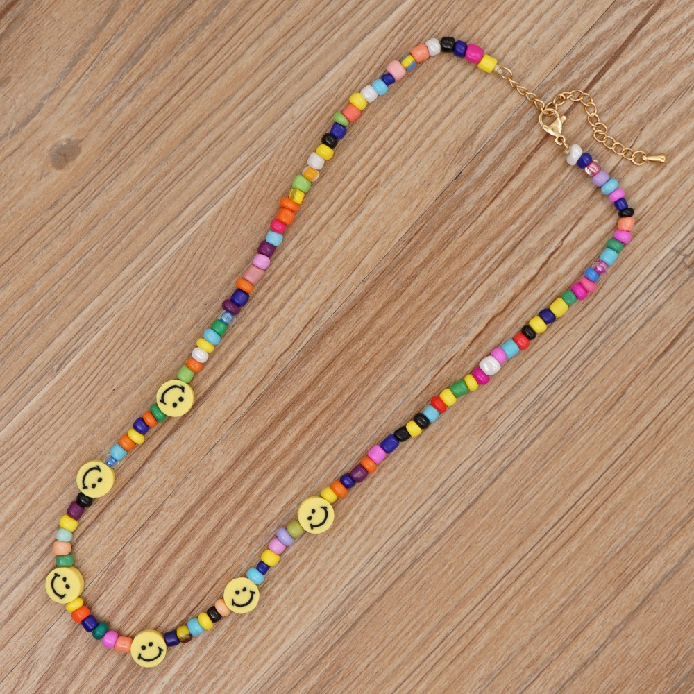 European and American style fashion colored glass millet beads soft pottery bracelet women