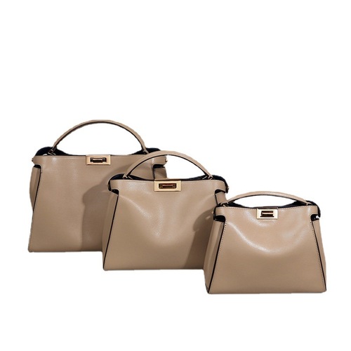  New Genuine Leather Women's Bag Professional Style Swivel Buckle Large Kitten Bag Cowhide Crossbody Shoulder Handbag