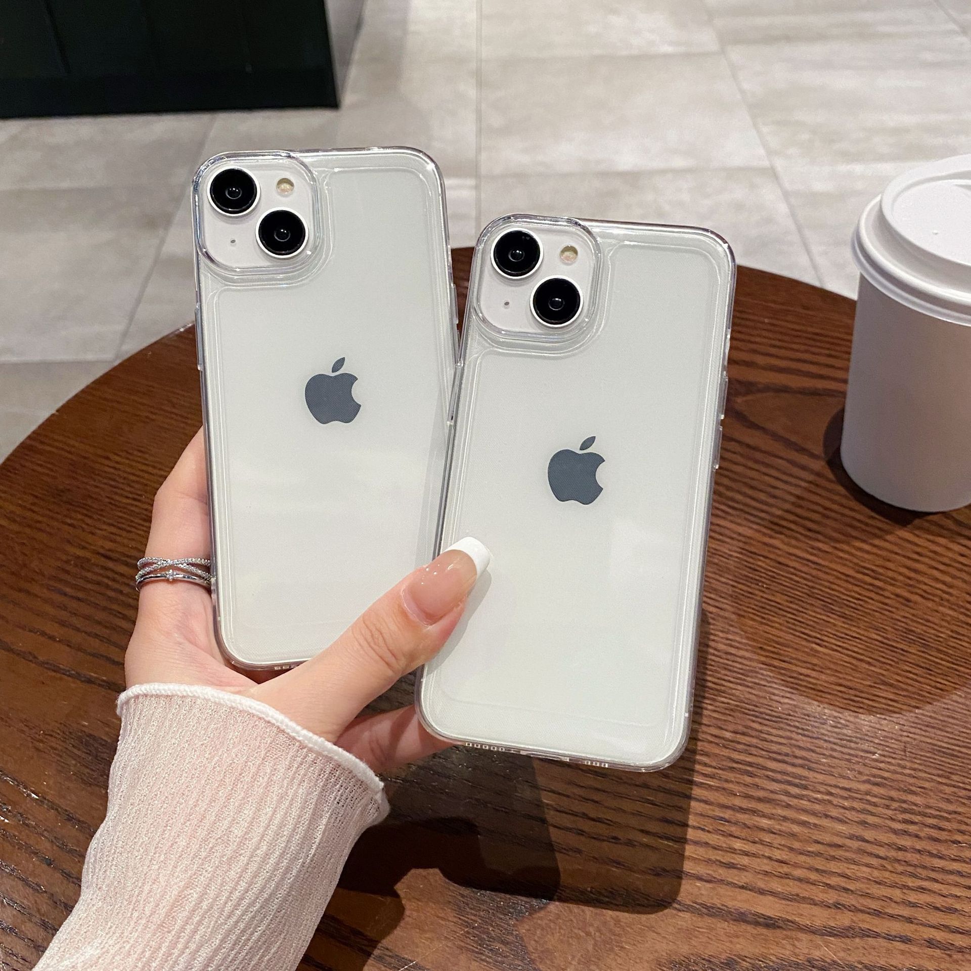 Funda transparente con orificio grande para iPhone 17 AIR, carcasa simple anticaídas y suave para Apple XSMAX