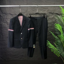 欧美高端新款TB四条杠双袖织带西装西服西裤套装平替跨境欧货正装