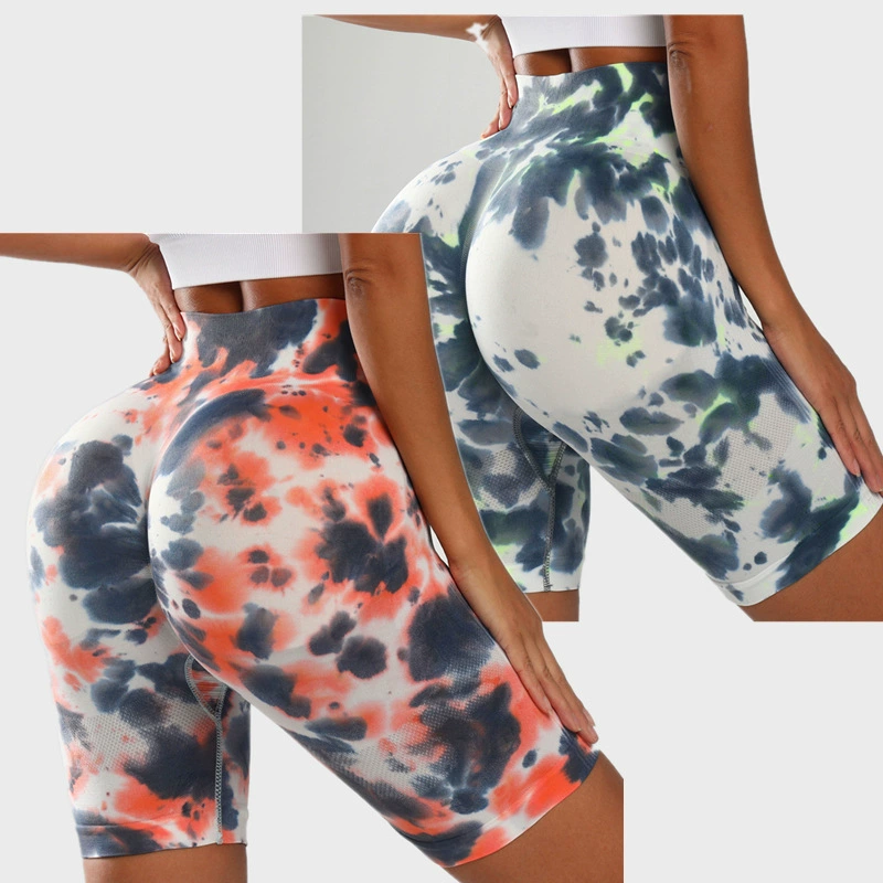 Бесшовные уникальные штаны для йоги с высокой талией эластичные и быстроблоки фитнес-шорты в три очка