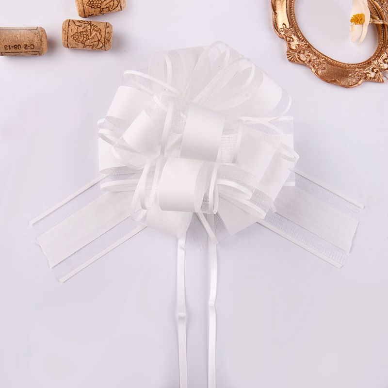 Comercio exterior transfronterizo 50 gran hilo de nieve elegante color natural bola flor Navidad regalo flor embalaje color sólido guirnalda cinta