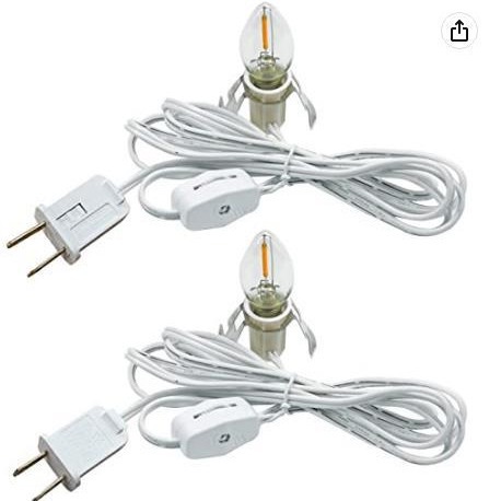 美国美标两极性 装配插头带保险丝灯头线 E12灯头20AWG圣诞灯串线