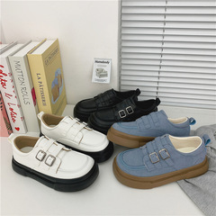 2024春季學生瑪麗珍魔術貼小白鞋女韓版原宿街拍潮流直播女鞋代發
