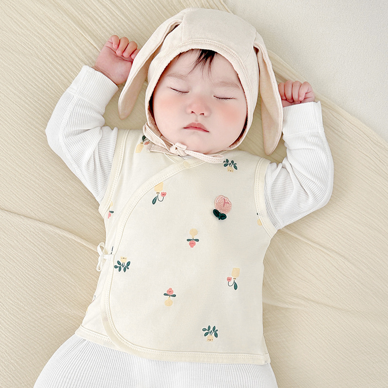 Chaleco de bebé primavera, otoño, invierno, algodón puro recién nacido, calentamiento, principios de otoño, ropa exterior para niños, niñas y niños, chaleco de hombro para bebés image 7
