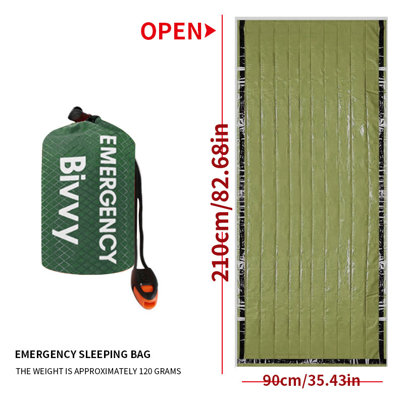 녹색 비상 침낭 [업그레이드된 휘슬 스타일]