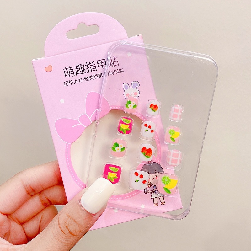 Niños parches de uñas super lindas chicas lindas usan pegatinas de dibujos animados de uñas seguras desmontables parches de uñas al por mayor image 156