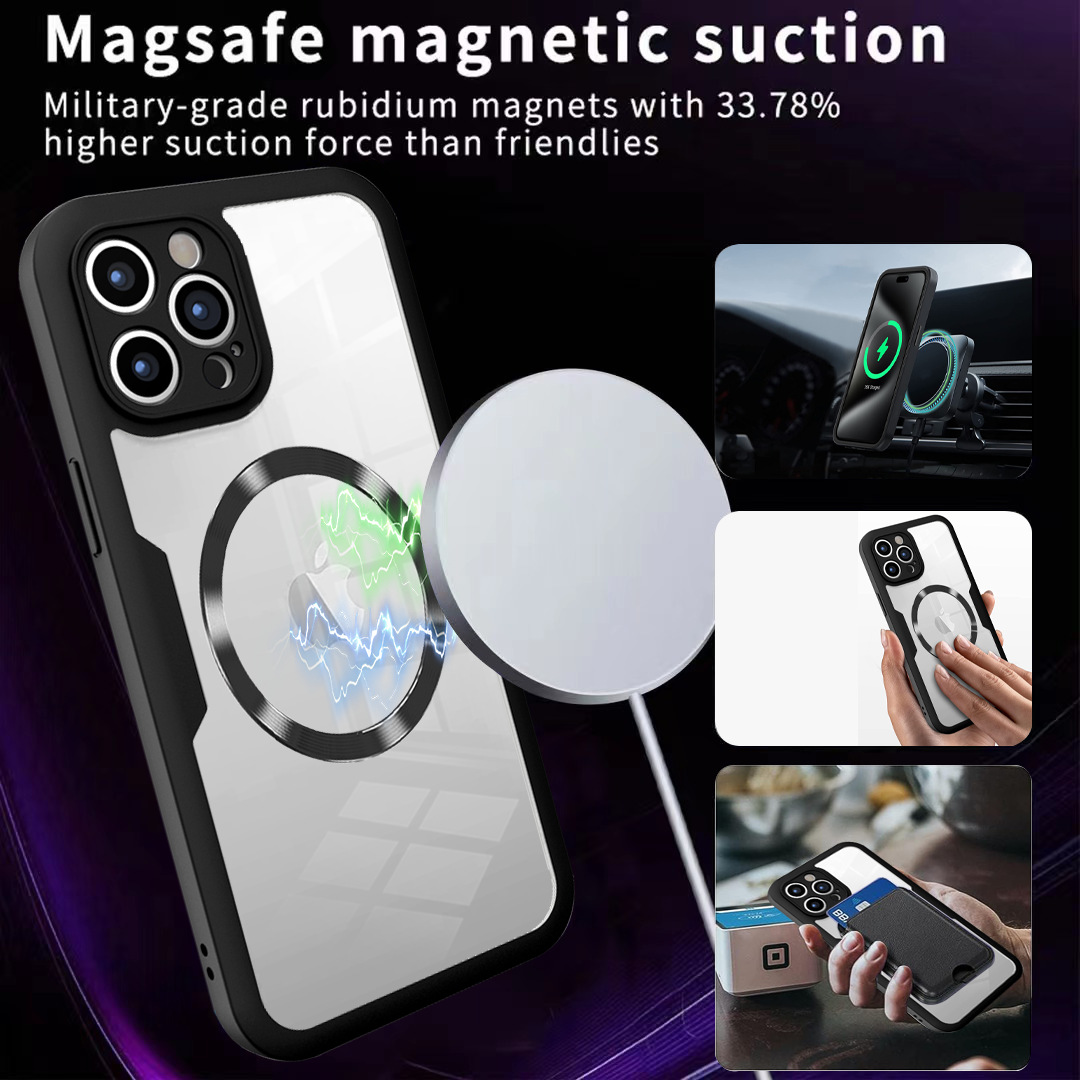 Qicai manyetik emişli iPhone 16 Pro telefon kılıfı Apple 15 kabuk filmi hepsi bir arada tam kapsamlı 14pm düşmeye karşı dayanıklı 16e