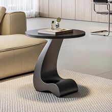 客厅轻奢艺术沙发边几阳台小圆桌岩板小茶几桌设计感创意角几极简