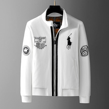 男士欧洲站男装时尚立领外套 刺绣大牌2025秋冬新款加厚棉衣厂家