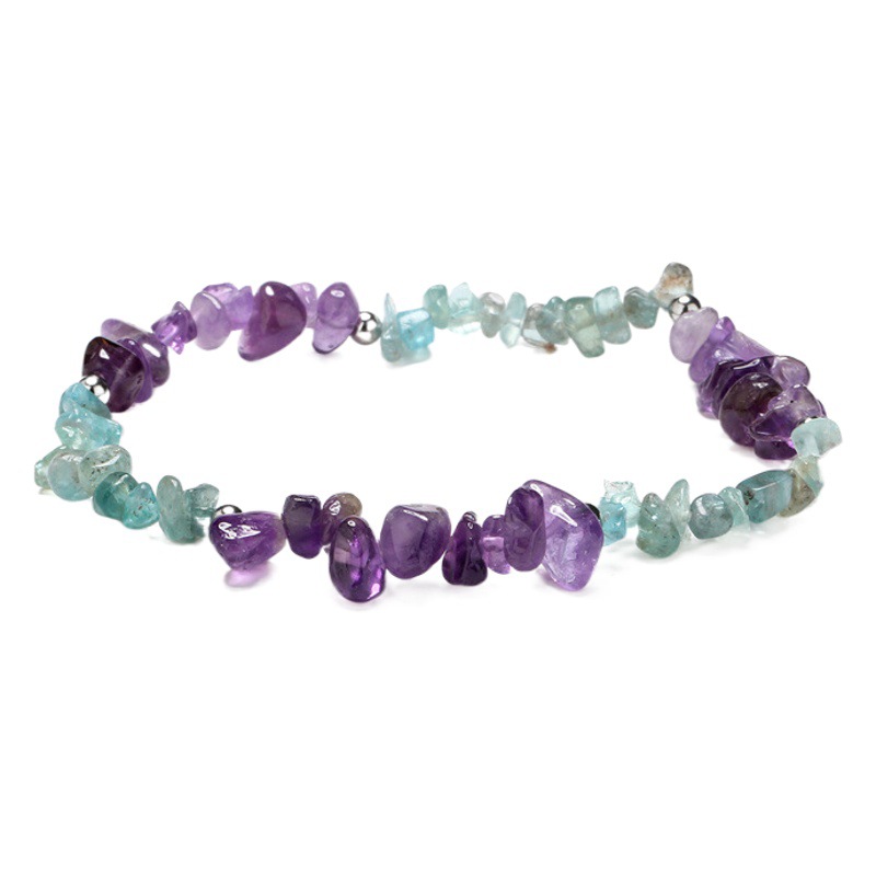 Pulsera de grava de cristal natural de Europa y América pulsera de cristal rosa de grava irregular multicolor de las mujeres