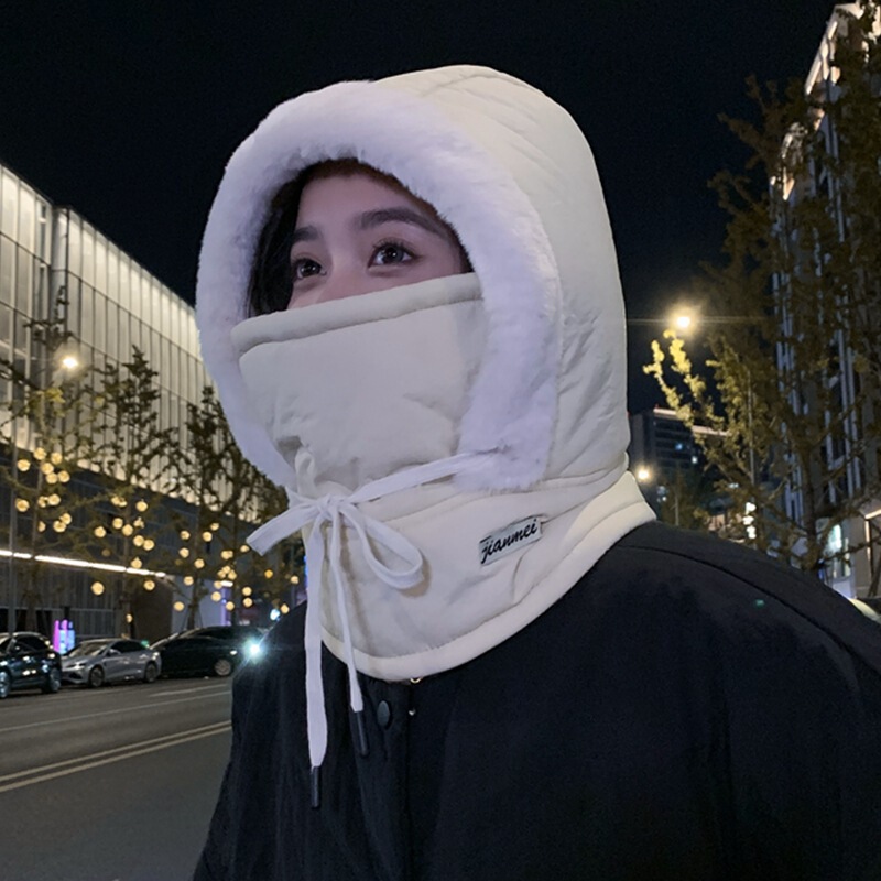 户外帽子男女骑行防寒保暖雷锋帽加绒加厚包头帽时尚百搭围脖帽潮|undefined