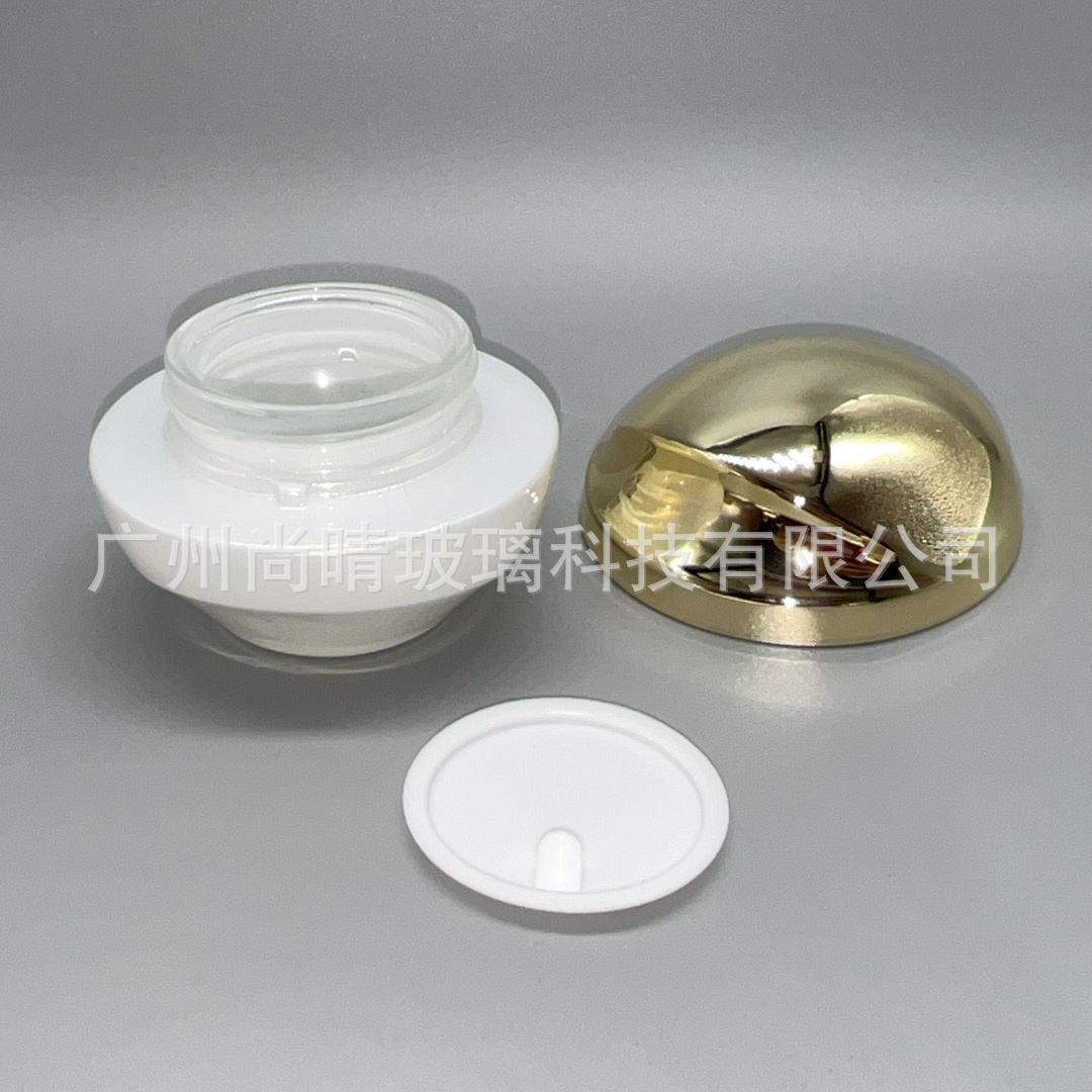 Popular 50g crema llana 50g Zhu Liou misma botella de vidrio botella de crema para los ojos botella de crema para la cara botella de crema