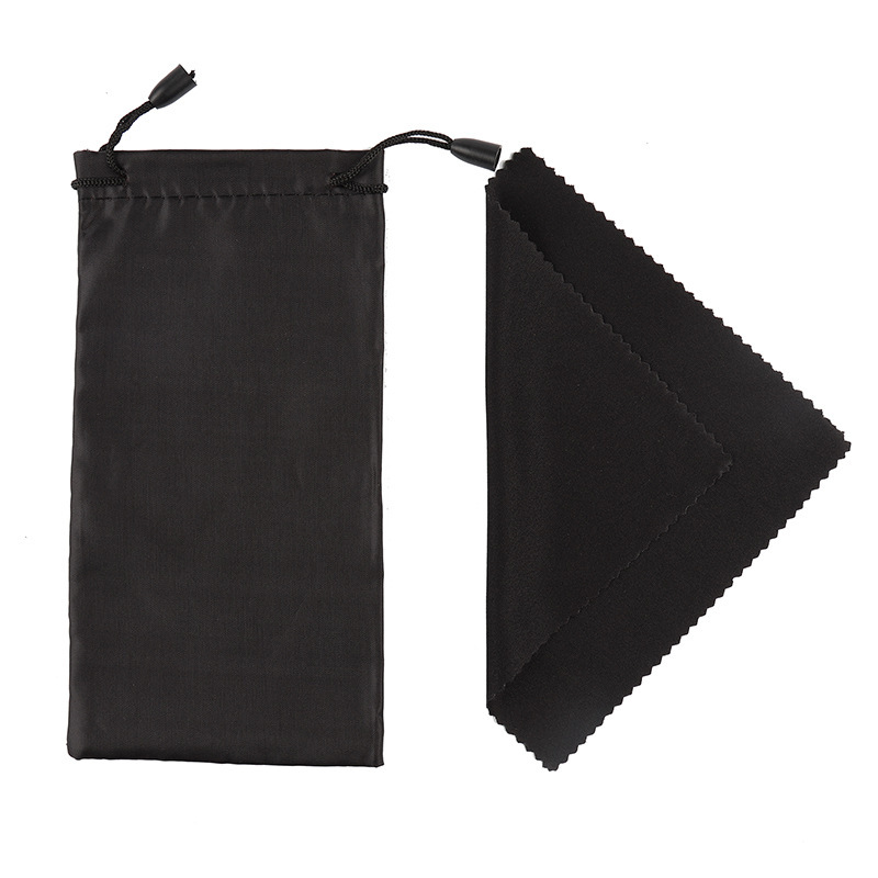 Factory wholesale spot glasses bag dust-proof glasses cloth bag glasses wiping cloth sunglasses black glasses bag