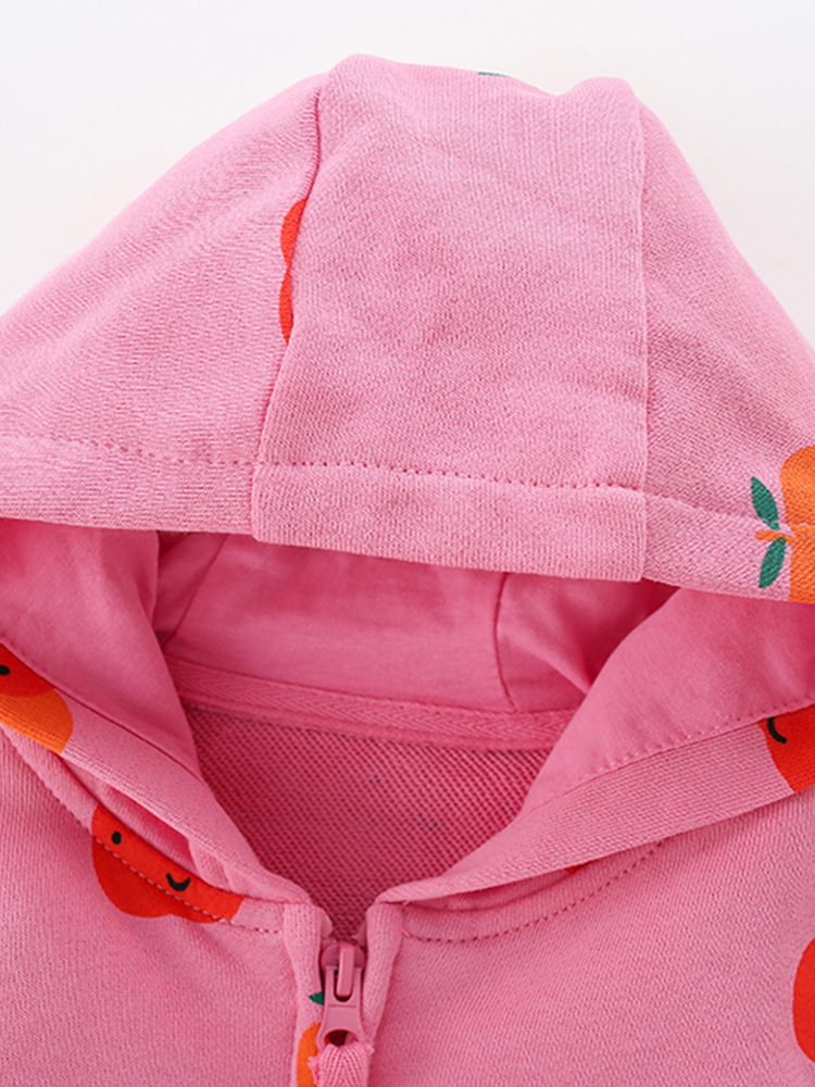 Cross-border mlawee chaqueta de niñas invierno y otoño nueva camisa con cremallera encapuchada manga larga linda camisa de otoño