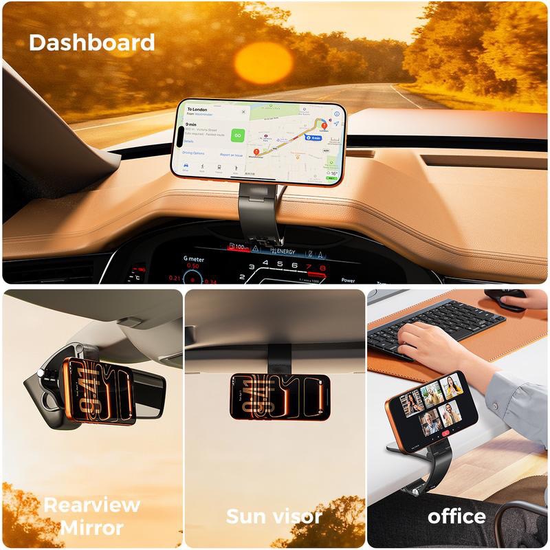 Cross-border MagSafe car dashboard clip-on phone navigation support stand, foldable magnetic car mount