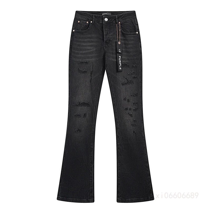 Прямые микроэластичные джинсы фиолетового цвета, рваные джинсовые брюки в стиле ретро с эффектом брызг чернил