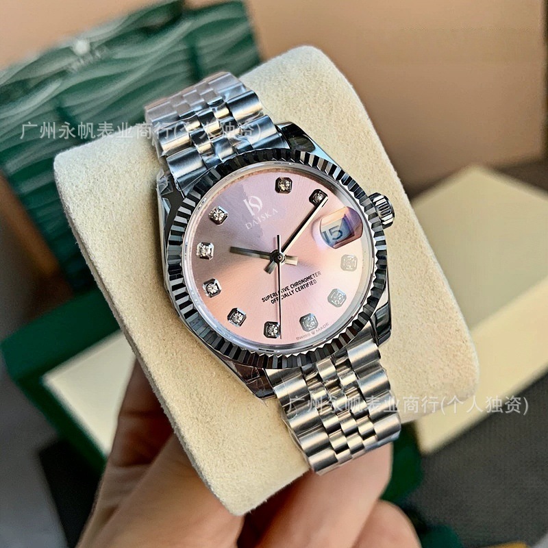 Laojia Pink Log Watch Fully Automatic Mechanical Watch Log Type Waterproof Luminous Pink 31mm Watch Fashion Women's Watch