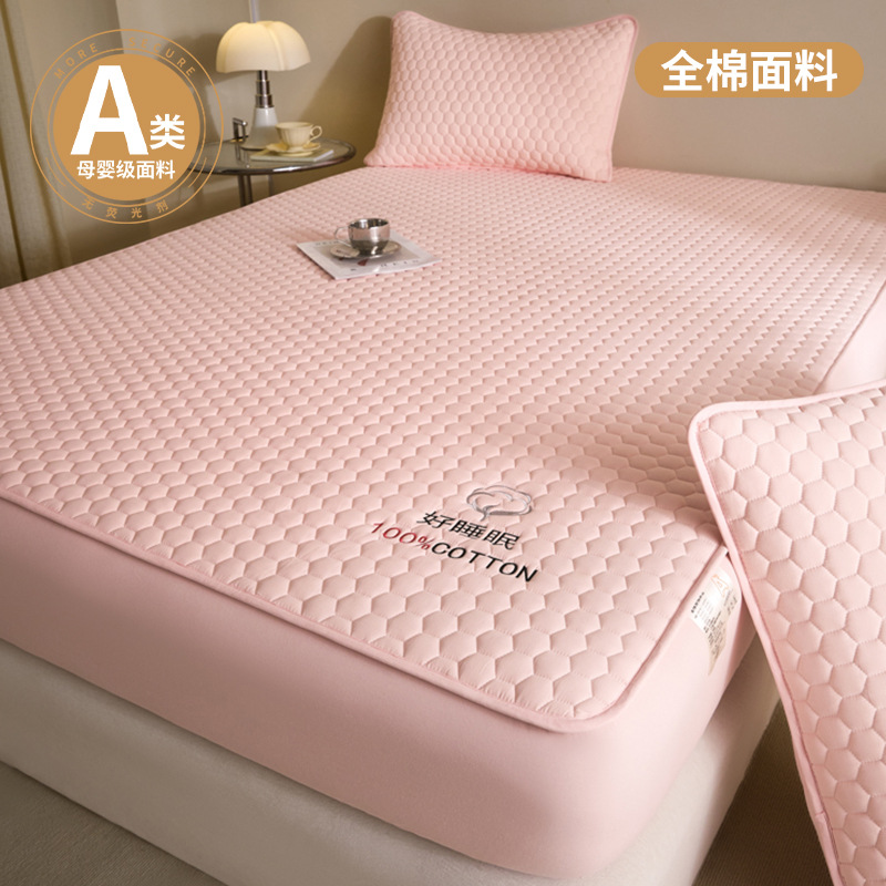 Sombrilla de cama de algodón puro de 100 algodón grueso, cubierta protectora de colchón Simmons con todo incluido acolchado, cubierta de cama de sábana antideslizante
