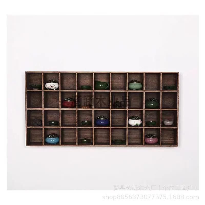 现货博古架实木中式多宝阁中式壁挂式置物架茶具架古董茶道展示柜