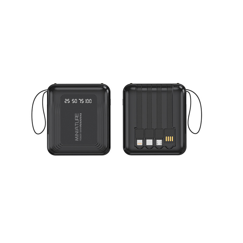 新しいミニパワーバンク 20000 mAh 大容量、コンパクトでポータブル、ケーブル付きモバイル電源急速充電ロゴ|undefined
