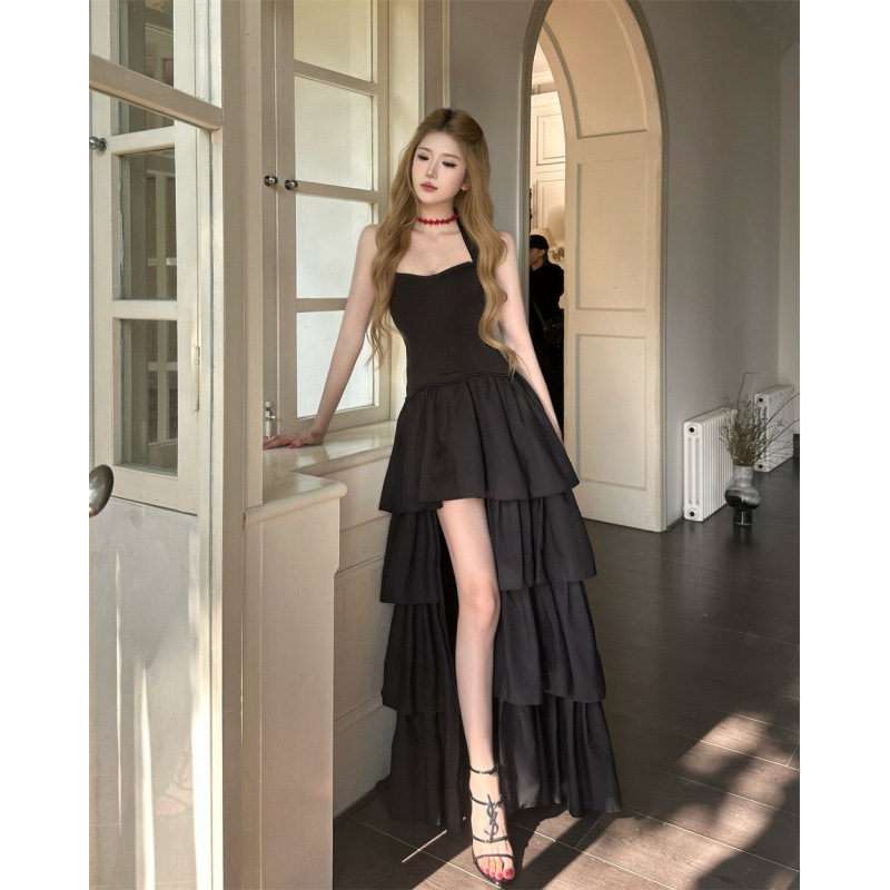 Real Shot of In-Stock Irregular Princess Dress, Black Halter Neck Strap Dress, Waist-Cinching Puffy Long Dress Real Shot of In-Stock Irregular Princess Dress, Black Halter Neck Strap Dress, Waist-Cinching Puffy Long Dress