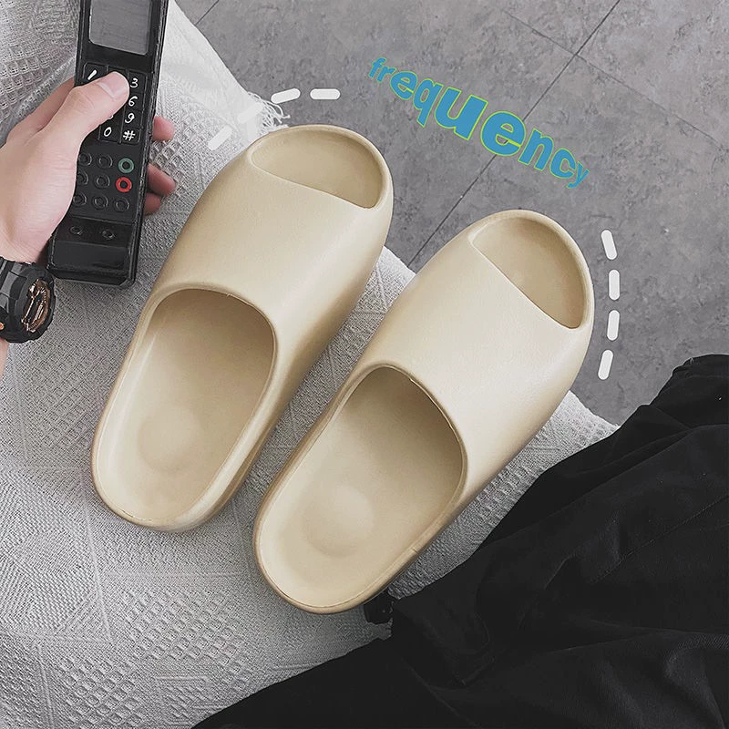 Анти-терение и анти-скольжение тапочки Yeezy Drag Slide мужские и женские, толстая подошва, пляжные сандалии, препятствуют скольжению, мужские и женские, кокос