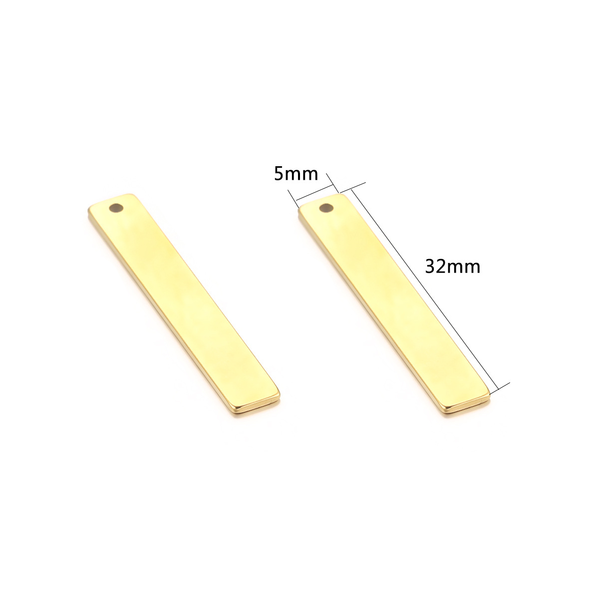 Acero inoxidable transfronterizo largo colgante etiqueta DIY accesorios de la joyería hecha a mano en blanco etiqueta pequeña etiqueta grabada