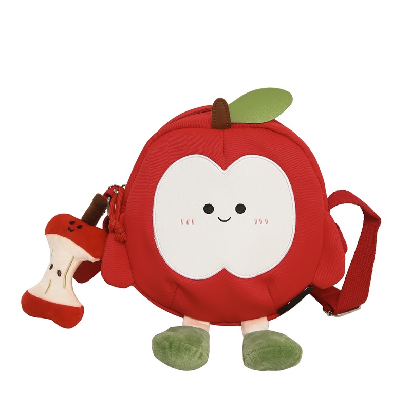 Bolso de hombro para mujer con forma de manzana fresca y linda, mochila de viaje de estilo occidental de moda, nuevo bolso de lona