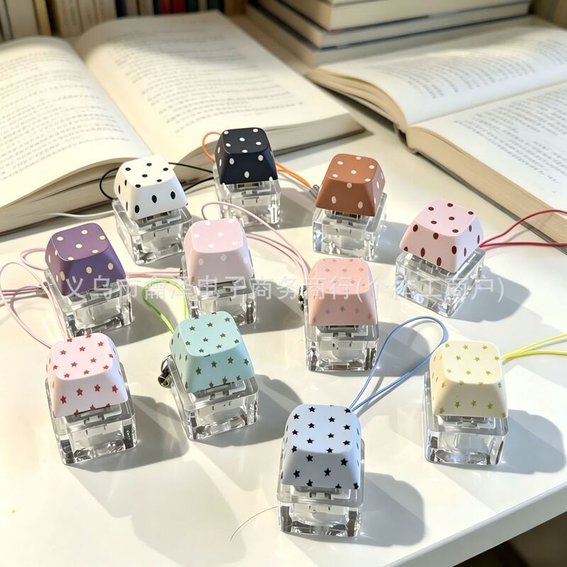 Keyzonic cross-border stress-relief toy luminous keychain finger stress-relief button polka dot single-key PC mechanical keyboard Keyzonic cross-border stress-relief toy luminous keychain finger stress-relief button polka dot single-key PC mechanical keyboard