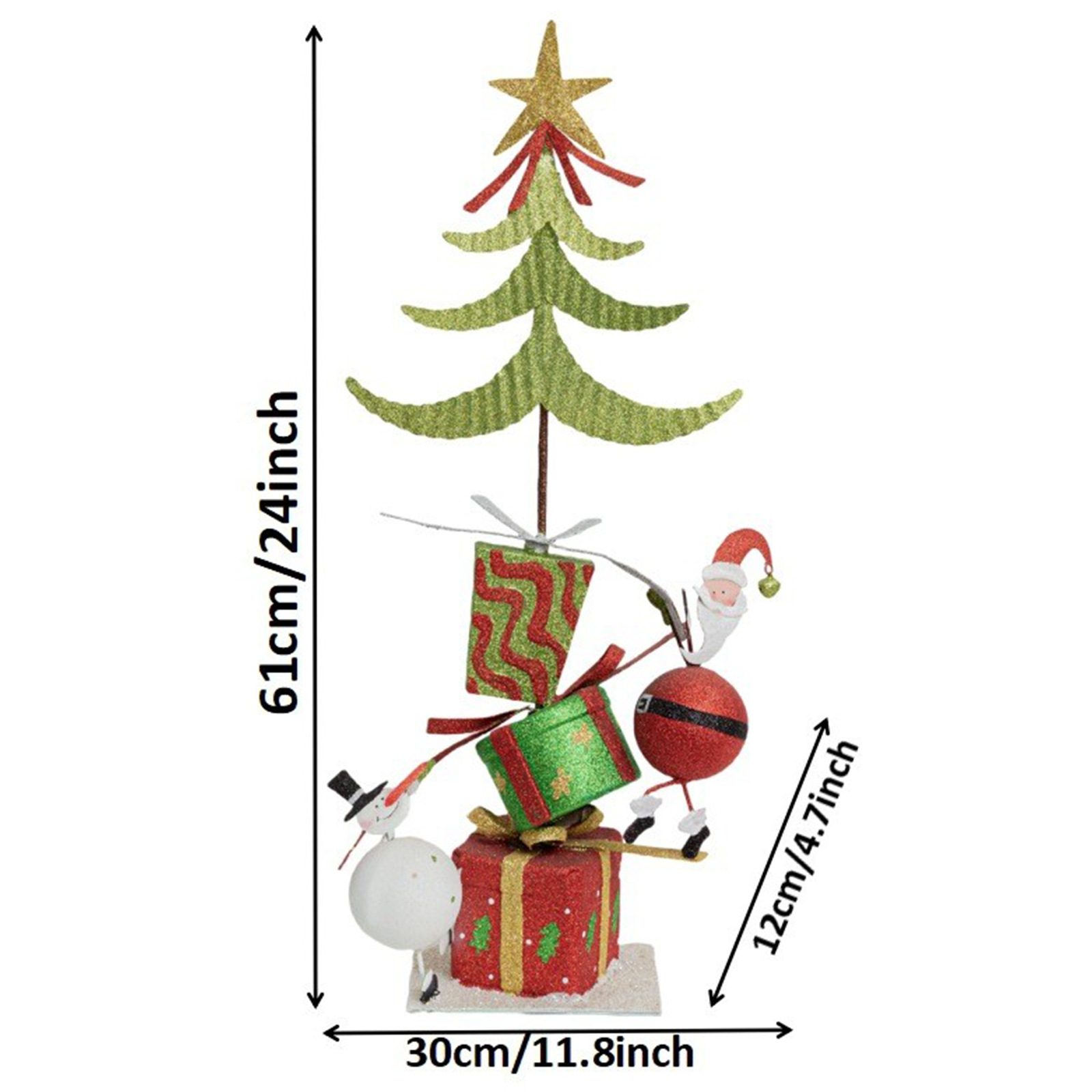 Decoraciones navideñas de hierro árbol navideño decoración de ventanas de vacaciones Santa Claus brillante muñeco de nieve decoración decoración