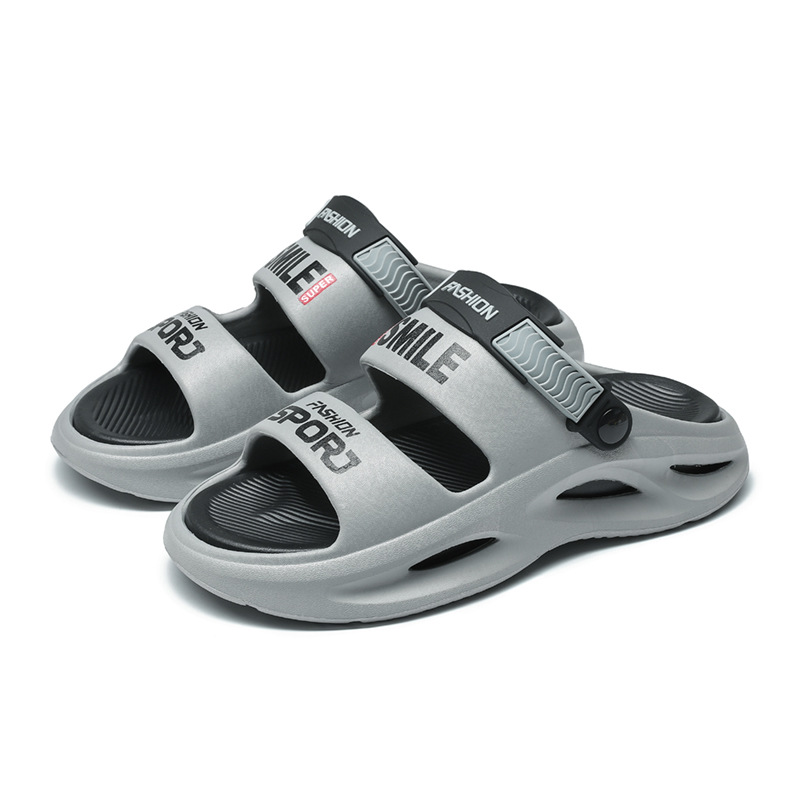Zapatillas de hombre, uso exterior de verano, suela gruesa antideslizante, sensación de mierda, baño, deportes de playa, conducción, sandalias sin sabor de doble uso, hombre