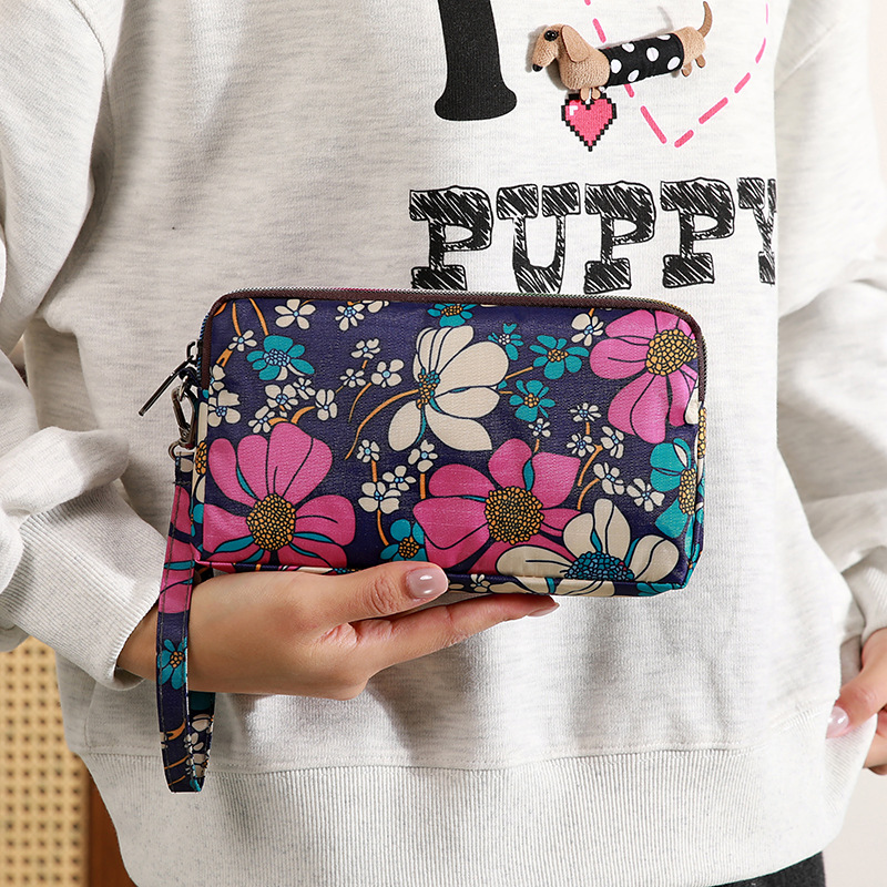 Mayorista bolso de teléfono móvil grande una sola capa cremallera larga bolso de cambio de mujer bolso de mano bolso de cambio de llaves color