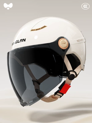 Protection Double Mirror Motorcycle Helmet, Motosiklet kaskı (dəbilqə) - 3c-ceramic-white-sunscreen-long-mirror-new-national-standard-class-a-one-size-fits-all