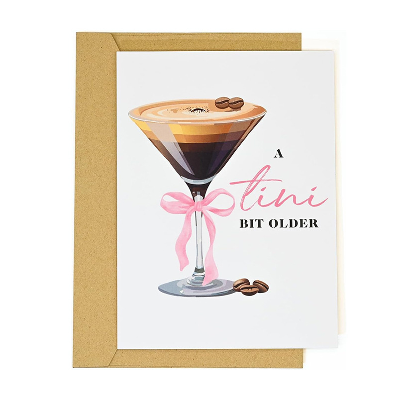 Amazon's Best-Selling Cross-Border Fun Coffee and Cocktail Greeting Cards with Cocktail Themes for Family and Friends' Birthday Parties
