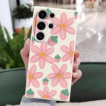 亚马逊爆款油画桃花适用三星S24/S25手机壳GalaxyA70磨砂硅胶软壳